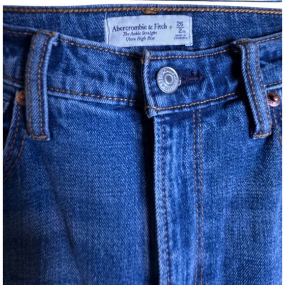 Abercrombie & Fitch The Ankle Straight Ultra High Rise Curve Love Sz 26 2 Jeans - Picture 3 of 12